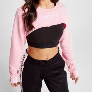 Adidas originals pink cropped sweatshirt